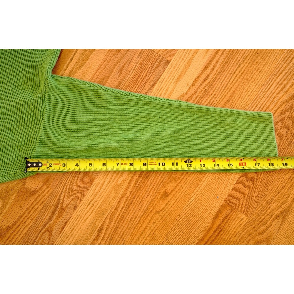 PacSun LA Hearts Green Tie Dye Cropped Sweater S‎ V-Neck Ribbed Knit Soft Girl - Picture 7 of 9